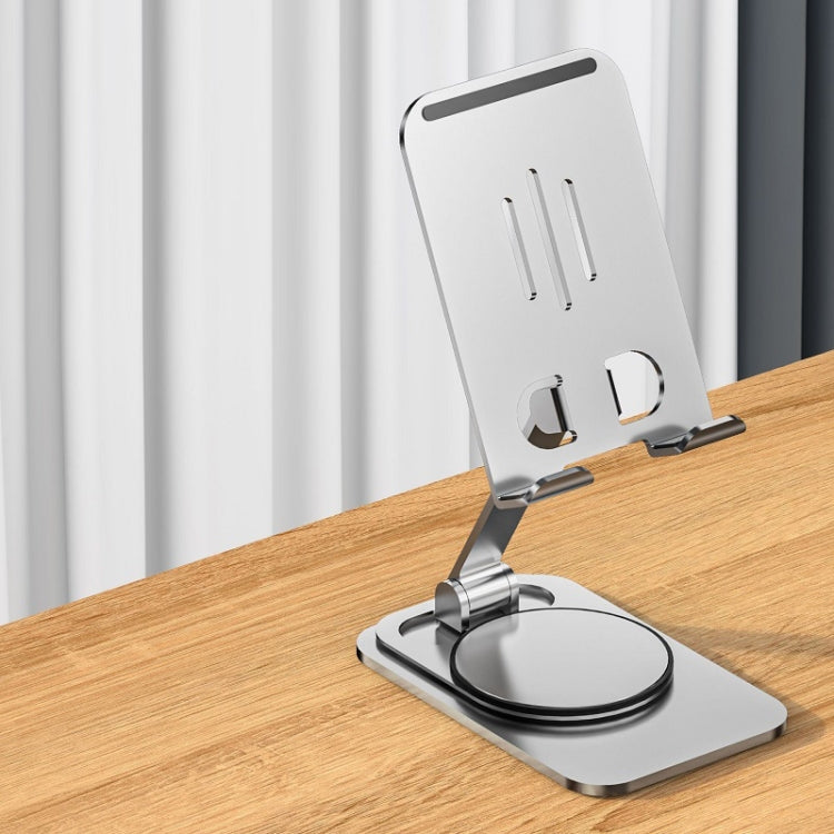Desktop 360-degree Rotating Foldable Mobile Phone Holder, Metal Silver, Metal Gray, Metal Purple