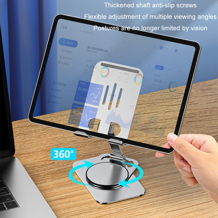 Desktop 360-degree Rotating Foldable Mobile Phone Holder, Metal Silver, Metal Gray, Metal Purple