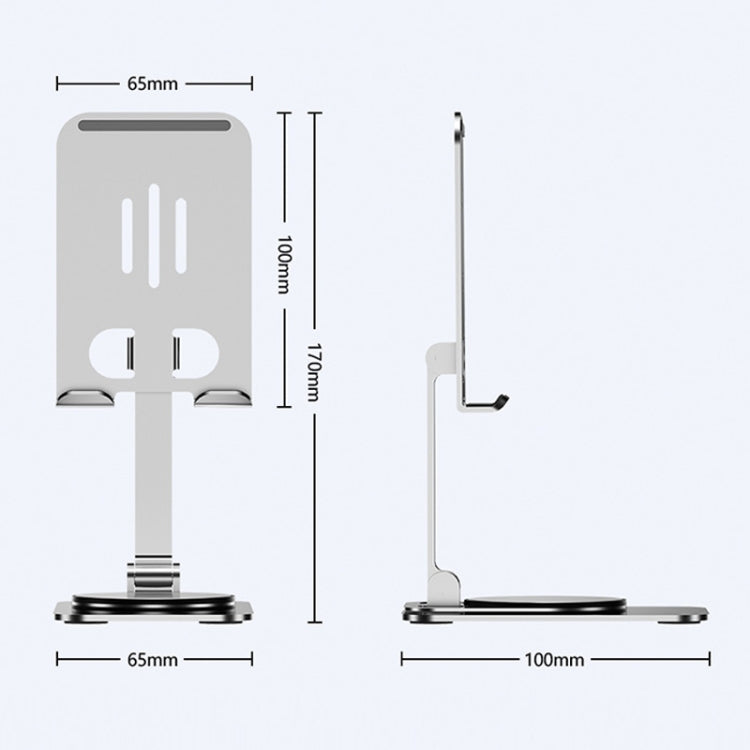 Desktop 360-degree Rotating Foldable Mobile Phone Holder, Metal Silver, Metal Gray, Metal Purple