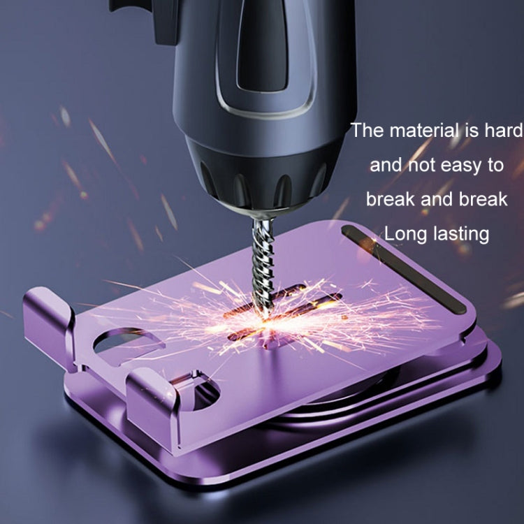 Desktop 360-degree Rotating Foldable Mobile Phone Holder, Metal Silver, Metal Gray, Metal Purple