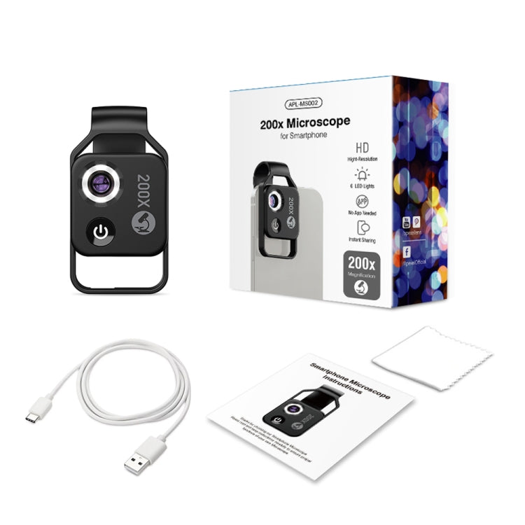 APEXEL APL-MS002CWH 200x High-Definition Children Science Education Microphone Lens With CPL