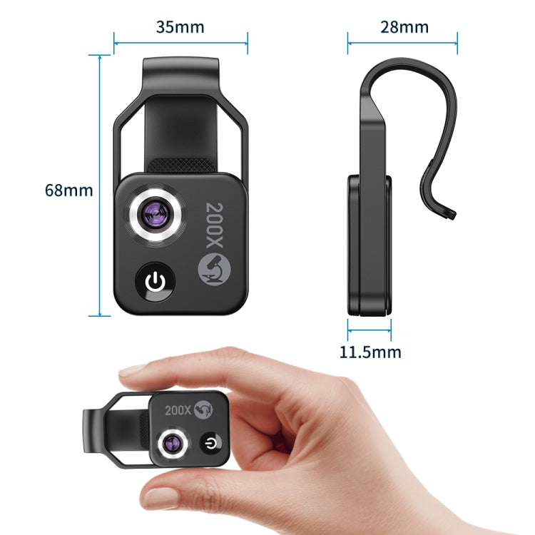 APEXEL APL-MS002CWH 200x High-Definition Children Science Education Microphone Lens With CPL