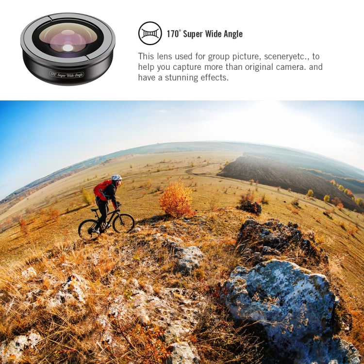 APEXEL APL-HB5 5 in 1 Wide Angle Macro Fisheye HD External Mobile Phone Lens, APL-HB5