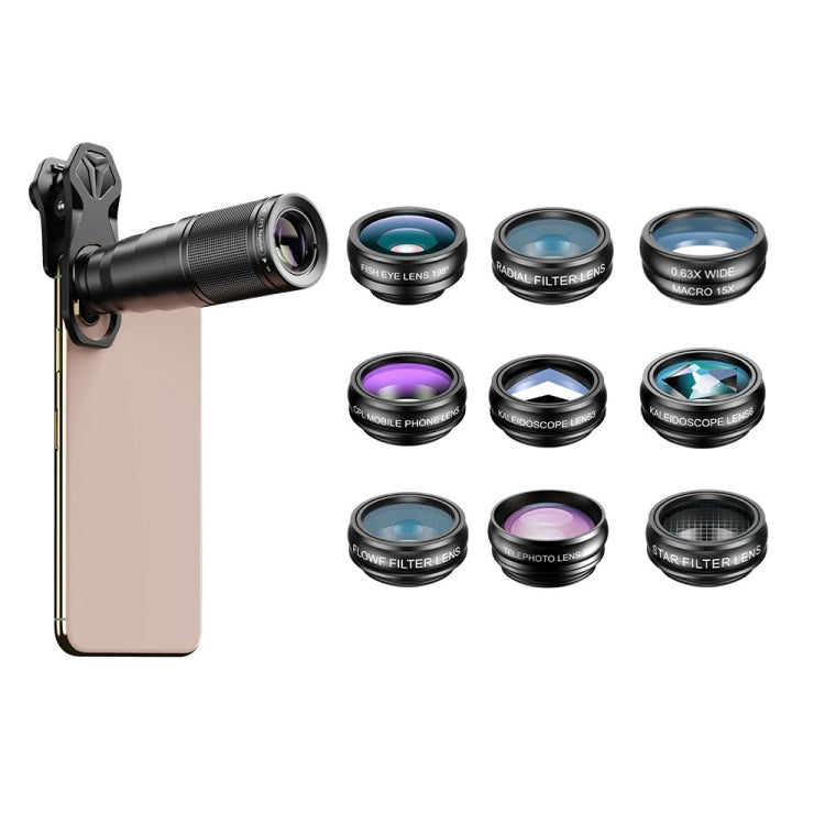 APEXEL APL-22XDG9 22X External Camera Adjustable Focus Mobile Phone Lens, APL-22XDG9
