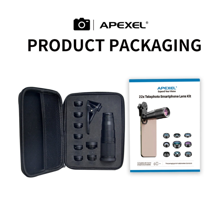 APEXEL APL-22XDG9 22X External Camera Adjustable Focus Mobile Phone Lens, APL-22XDG9