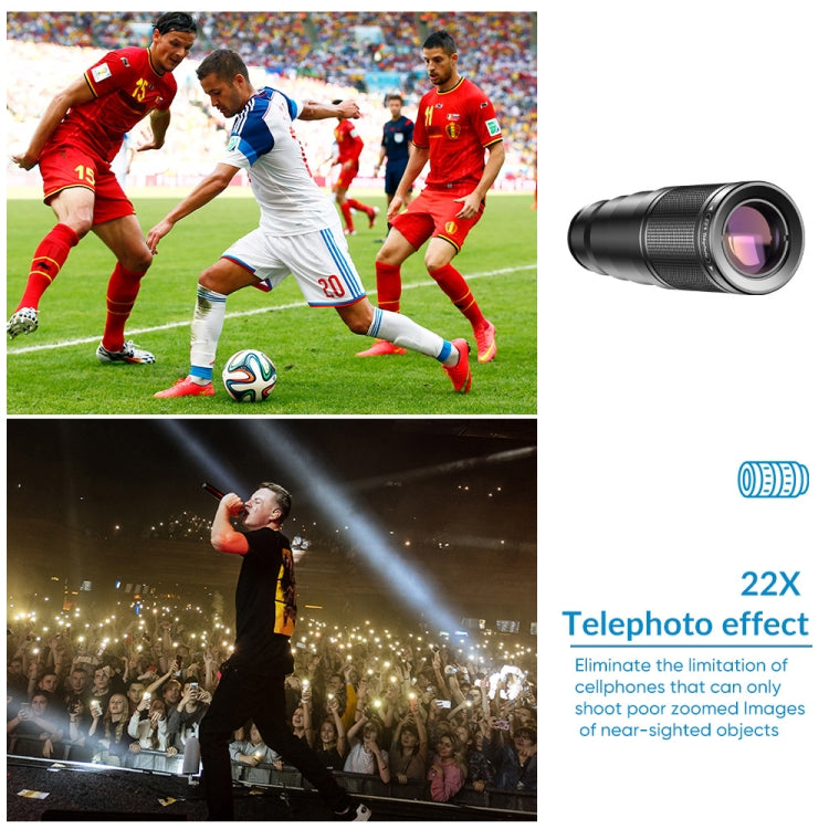 APEXEL APL-22XDG9 22X External Camera Adjustable Focus Mobile Phone Lens, APL-22XDG9
