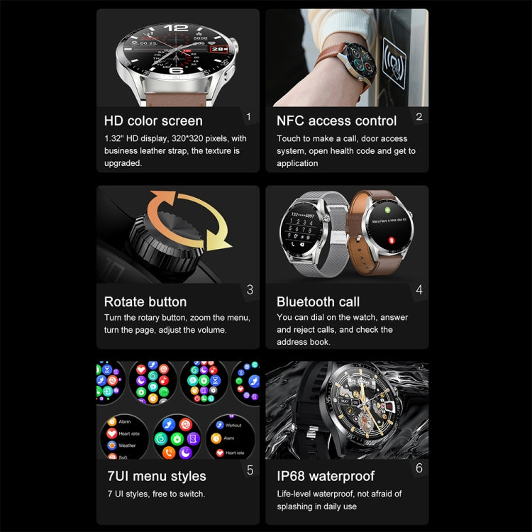 Sports Health Monitoring Waterproof Smart Call Watch With NFC Function