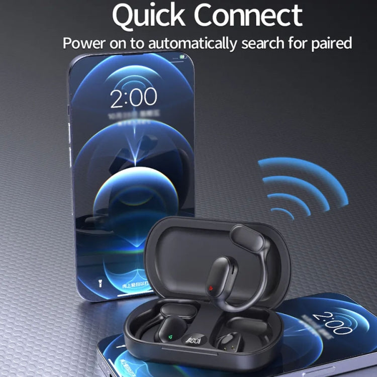 Air Conduction Ear-Hanging LED Digital Display Wireless ENC Noise Reduction Sports Bluetooth Earphones, XG33