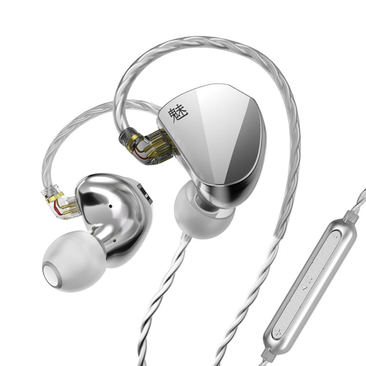 CVJ In Ear Wired Adjustment Switch Earphone, Silver, With Mic Silver, Black, With Mic Black