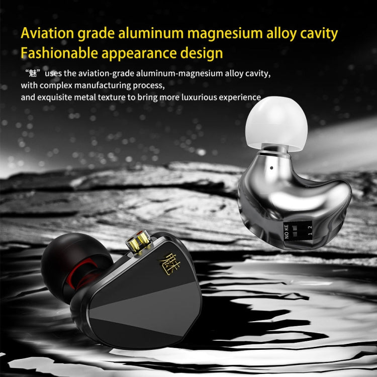 CVJ In Ear Wired Adjustment Switch Earphone, Silver, With Mic Silver, Black, With Mic Black