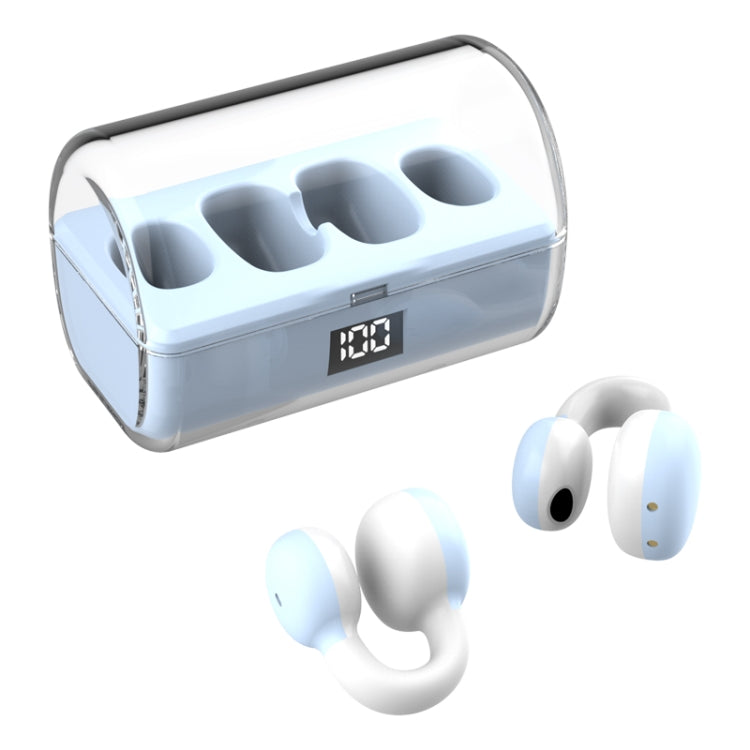 Écouteurs Bluetooth à conduction sonore avec clip auriculaire et compartiment de chargement, FK8 noir, FK8 blanc, FK8 bleu