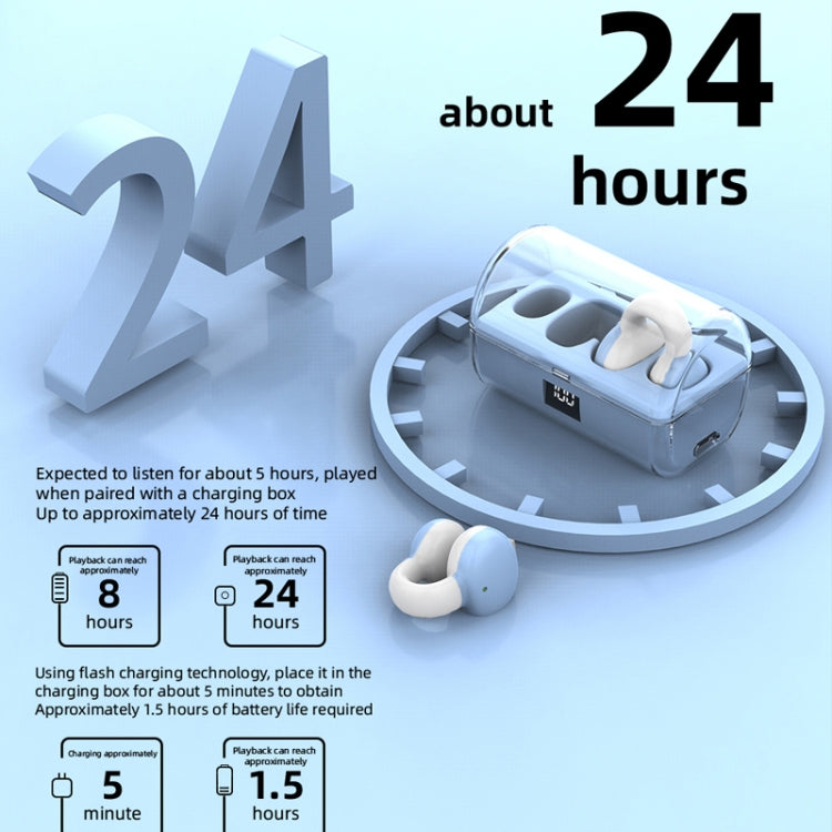 Ear Clip Type Sound Conduction Concept Bluetooth Earphone With Digital Display Charging Compartment, FK8 White, FK8 Blue, FK8 Black