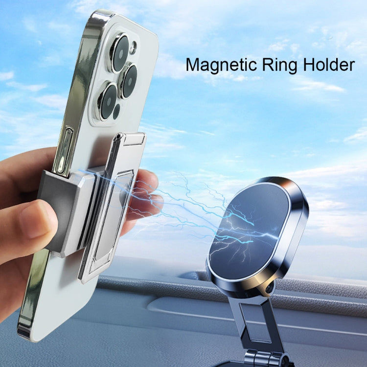 Back Clip Double Ring Magnetic Metal Folding Phone Bracket Desktop Lazy Ring Phone Holder