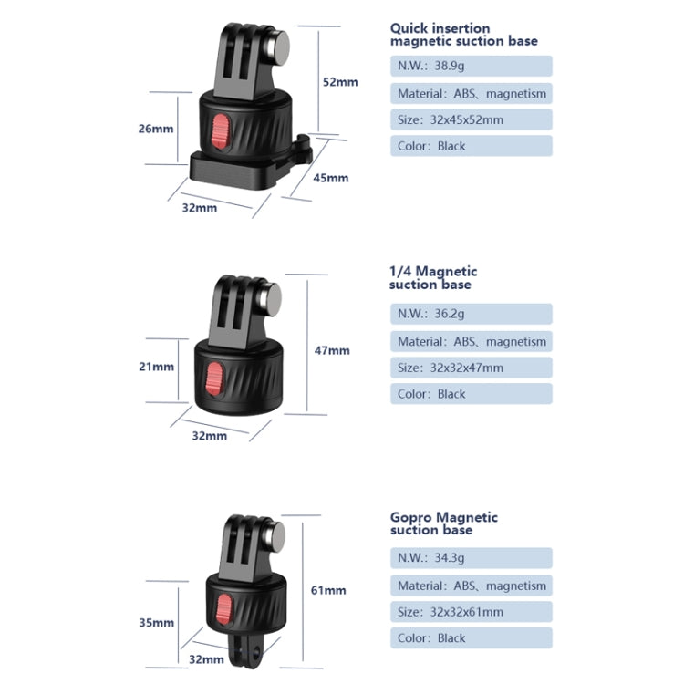 For GoPro/Insta360 GO 3 Action Camera Magnetic Gimbal Base Adapter Accessories