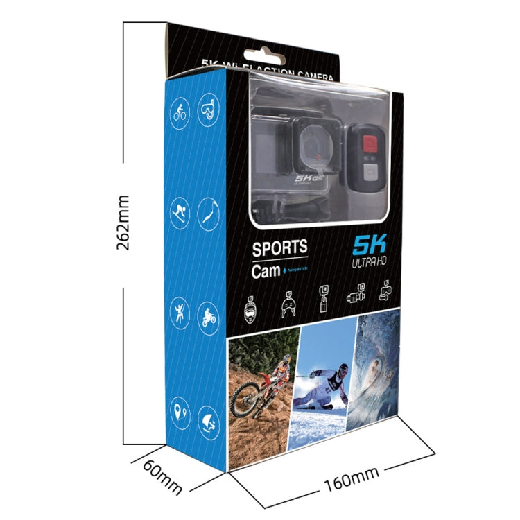 5K/30FPS WIFI HD Anti-Shake Remote Touch Dual-Screen IP68 Waterproof Sports Camera, 5K, 5K Camera + 64G Card, 5K Camera+128G Card