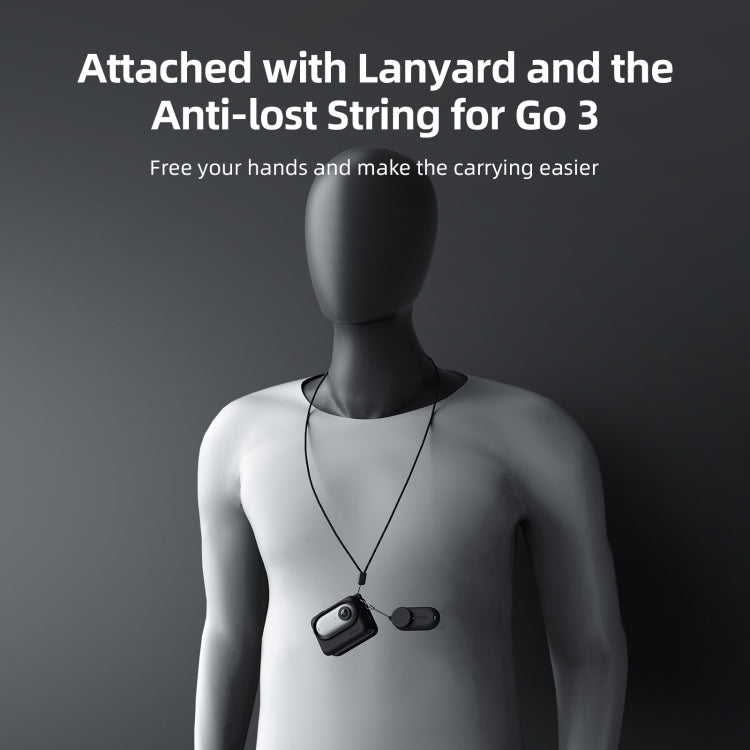 For Insta360 GO 3 AMagisn Silicone Body Cover Protective Case With Lanyard