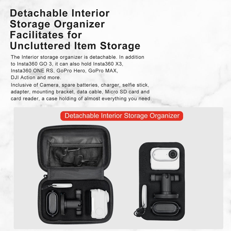 For Insta360 GO 3 / GO 3S  AMagisn Hard Shell Storage Bag Waterproof Bag, For Insta360 GO 3