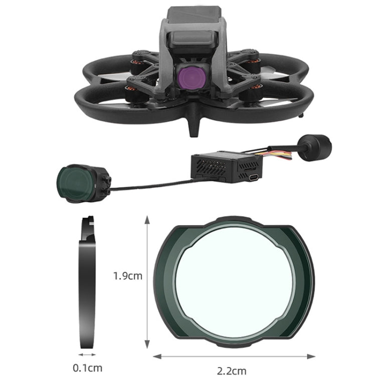 For DJI Avata BRDRC Filter O3 Image Transmission Lens Accessories, UV Lens, CPL Lens, ND8 Lens, ND16 Lens, ND32 Lens, ND64 Lens, 4pcs/set ND8+ND16+ND32+ND64, 6 pcs/set UV+CPL+ND8+ND16+ND32+ND64)