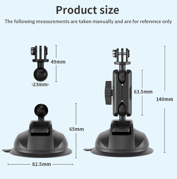 TELESIN Car Action Camera Holder Suction Cup 360 Degree Adjustable, TELESIN  Single