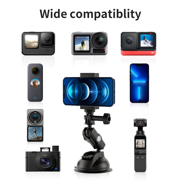 TELESIN Car Action Camera Holder Suction Cup 360 Degree Adjustable, TELESIN  Single