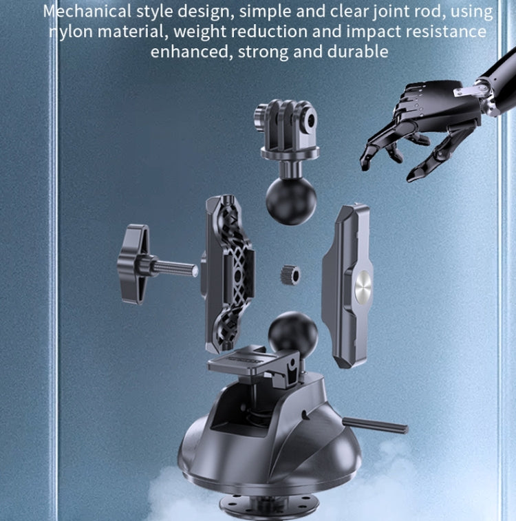 TELESIN Car Action Camera Holder Suction Cup 360 Degree Adjustable, TELESIN  Single