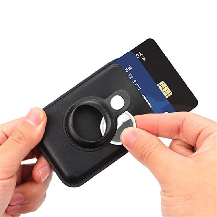 For AirTag 2nd Gen / AirTag 1st Gen Positioner Fiber Card Clip Anti-Theft Card Tracker Protection Cover, Magnetic