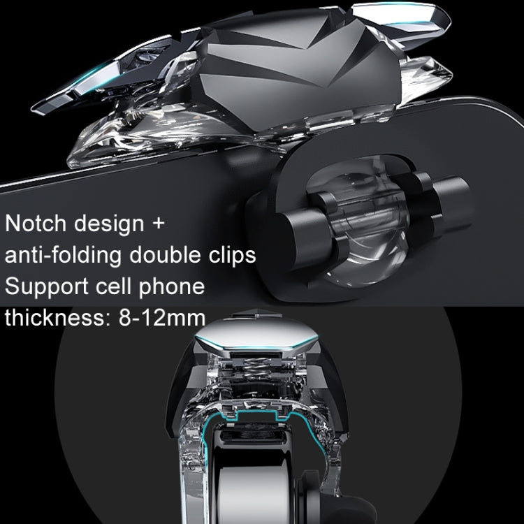 Alloy Transparent Mechanical Buttons Mobile Phone Auxiliary Game Handle Gamepad Peripheral, Transparent