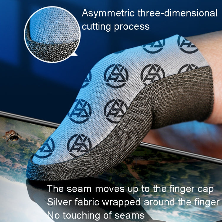 1pair Gaming Super Conductive Silver Cloth Chicken Game Finger Cover Touch Screen Anti-slip Sweatproof Hand Game Finger Gloves, Night Light, Sea Soul Beast, Silver
