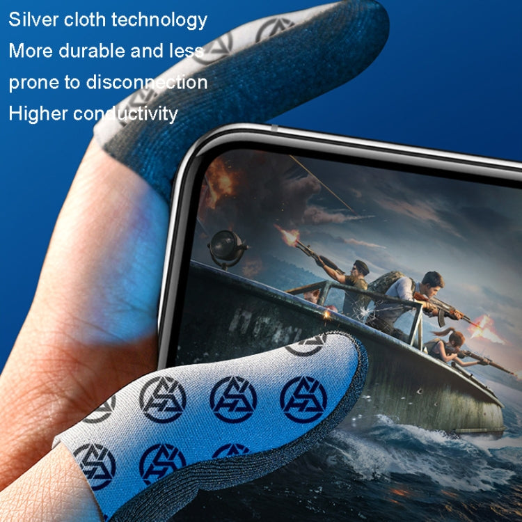 1pair Gaming Super Conductive Silver Cloth Chicken Game Finger Cover Touch Screen Anti-slip Sweatproof Hand Game Finger Gloves, Night Light, Sea Soul Beast, Silver