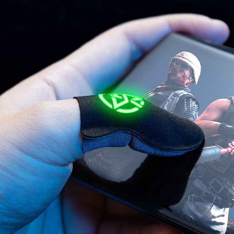 1pair Gaming Super Conductive Silver Cloth Chicken Game Finger Cover Touch Screen Anti-slip Sweatproof Hand Game Finger Gloves, Night Light, Sea Soul Beast, Silver