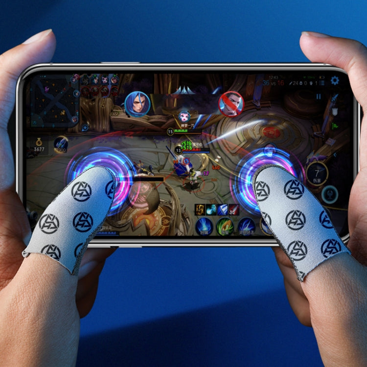 1pair Gaming Super Conductive Silver Cloth Chicken Game Finger Cover Touch Screen Anti-slip Sweatproof Hand Game Finger Gloves, Night Light, Sea Soul Beast, Silver