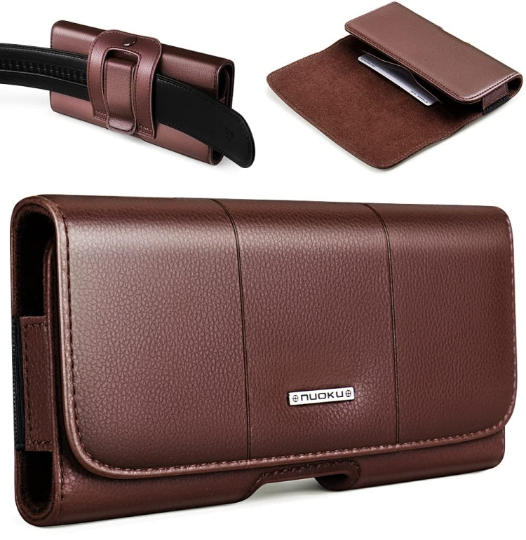 Nuoku Magnetic Flaps Leather Belt Case For Smart Phones