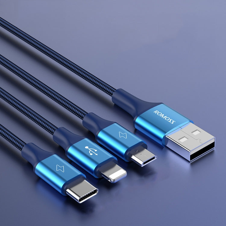 ROMOSS CB25 3 In 1 3.5A  8 Pin + Micro USB + Type C/USB-C Cable, 1m