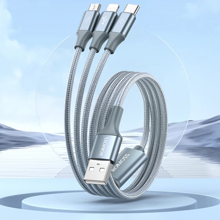 ROMOSS CB25 3 In 1 3.5A  8 Pin + Micro USB + Type C/USB-C Cable, 1m