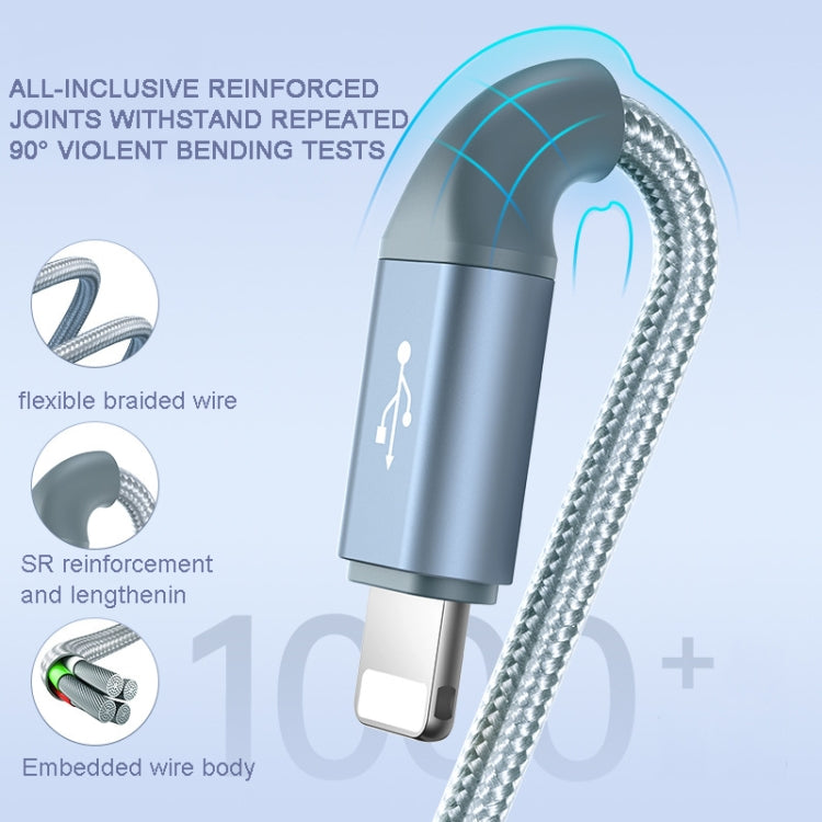 ROMOSS CB25 3 In 1 3.5A  8 Pin + Micro USB + Type C/USB-C Cable, 1m