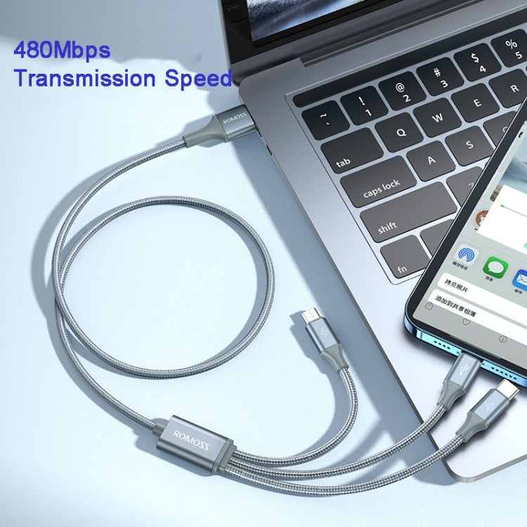 ROMOSS CB25 3 In 1 3.5A  8 Pin + Micro USB + Type C/USB-C Cable, 1m