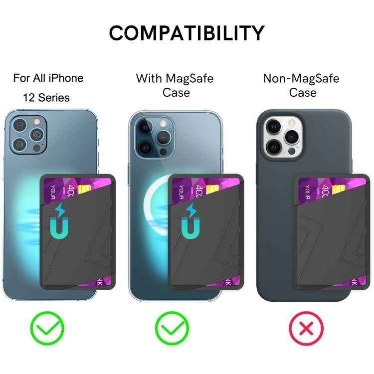 For IPhone 12 / 13 / 14 Series AhaStyle PT133-C Silicone Magnetic Card Case, Magnetic