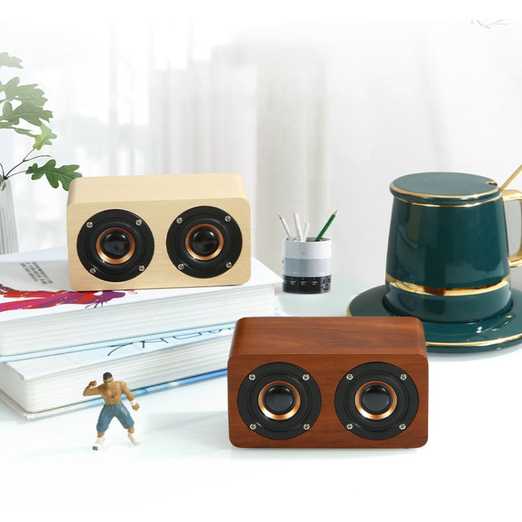 Wooden Retro 3D Stereo Audio Bluetooth Speaker Subwoofer Desktop Audio, K5A(Brown), K5A(Bamboo)