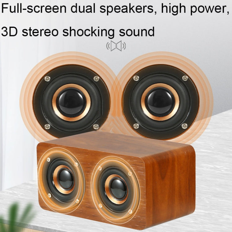 Wooden Retro 3D Stereo Audio Bluetooth Speaker Subwoofer Desktop Audio, K5A(Brown), K5A(Bamboo)