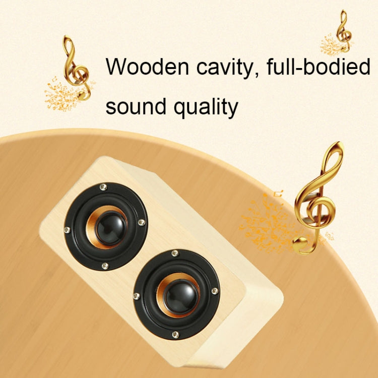 Wooden Retro 3D Stereo Audio Bluetooth Speaker Subwoofer Desktop Audio, K5A(Brown), K5A(Bamboo)