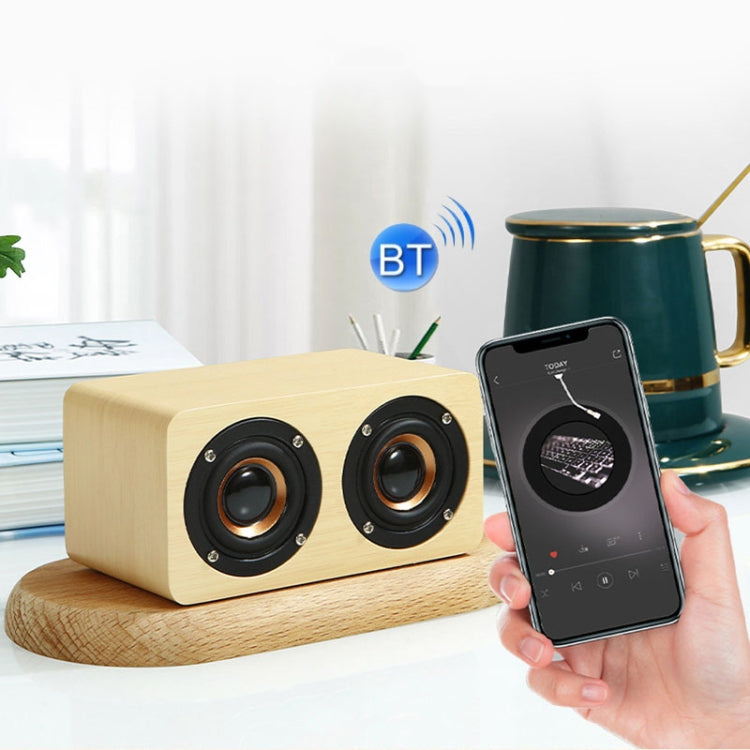 Wooden Retro 3D Stereo Audio Bluetooth Speaker Subwoofer Desktop Audio, K5A(Brown), K5A(Bamboo)