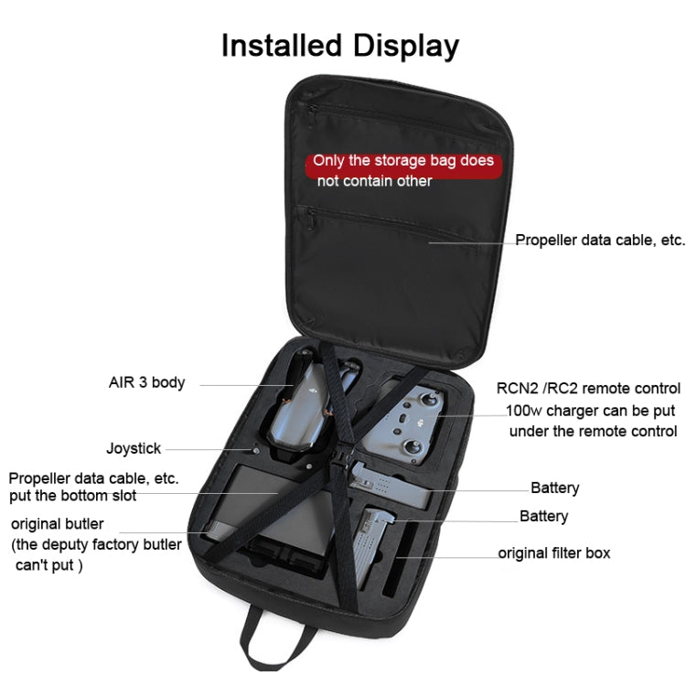 For DJI AIR 3 Storage Bag Backpack Compatible with RC-N2 or RC 2 Remote Control, A3-004