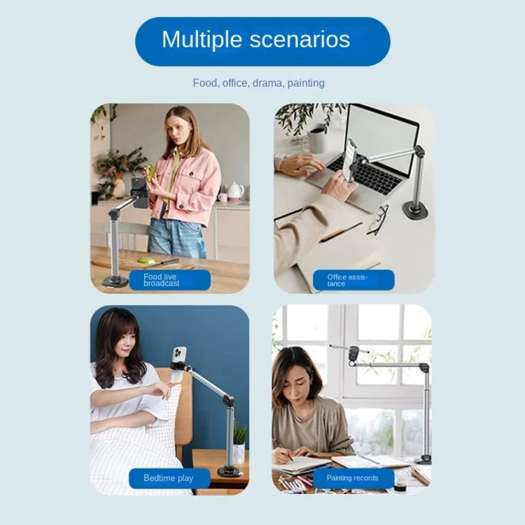 Mobile Live Piercing Bracket Aluminum Alloy 360 Degree Rotation Telescopic Adjustment Bedside Desktop Live Bracket, B90