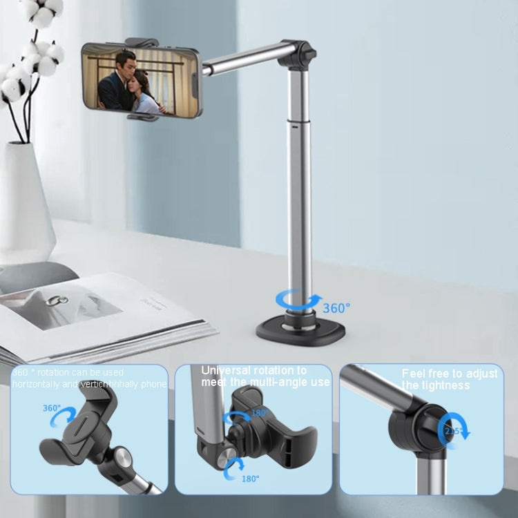 Mobile Live Piercing Bracket Aluminum Alloy 360 Degree Rotation Telescopic Adjustment Bedside Desktop Live Bracket, B90