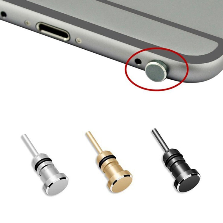 3.5mm Universal Metal Dust Plug Headset Plug Card Needle, 3.5mm (Black), 3.5mm (Gold), 3.5mm (Silver)