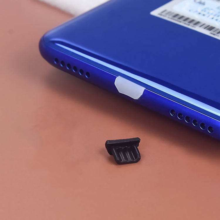 Micro USB Universal Cell Phone Dust Plug Power Silicone Charging Port Plug, Micro USB (Black), Micro USB (Transparent)