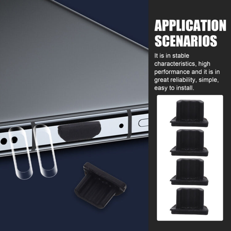 Micro USB Universal Cell Phone Dust Plug Power Silicone Charging Port Plug, Micro USB (Black), Micro USB (Transparent)