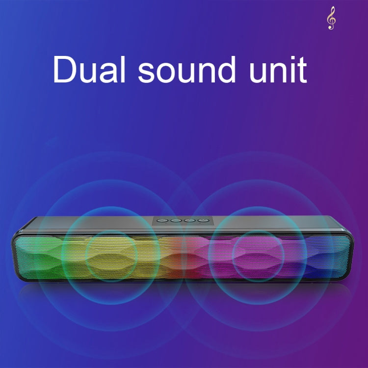 RGB Colorful Lighting Effect Desktop Long USB Wireless Bluetooth Speaker, Q6