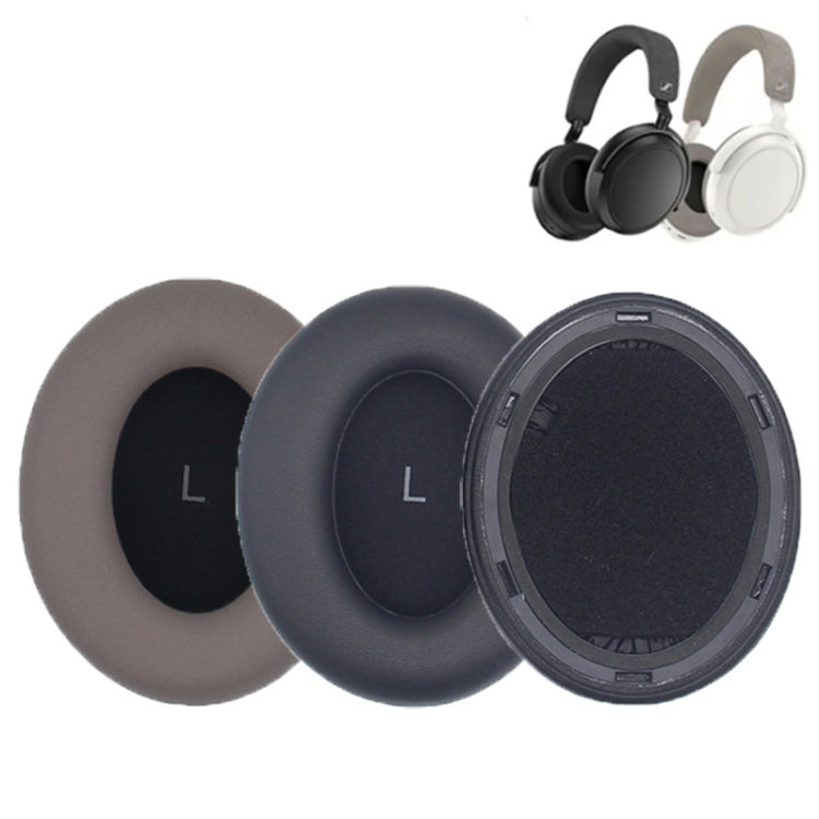 1pair For Sennheiser Momentum 4.0 Headphone Sponge Cover Leather Earmuffs, Momentum 4(Grey), Momentum 4(Black)