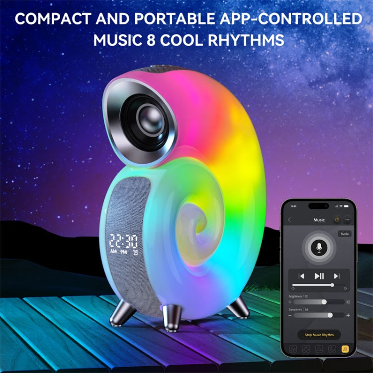 Conch-Shaped APP Controls Wake-Up Smart Clock Bluetooth Speakers With White Noise, N70 Conch